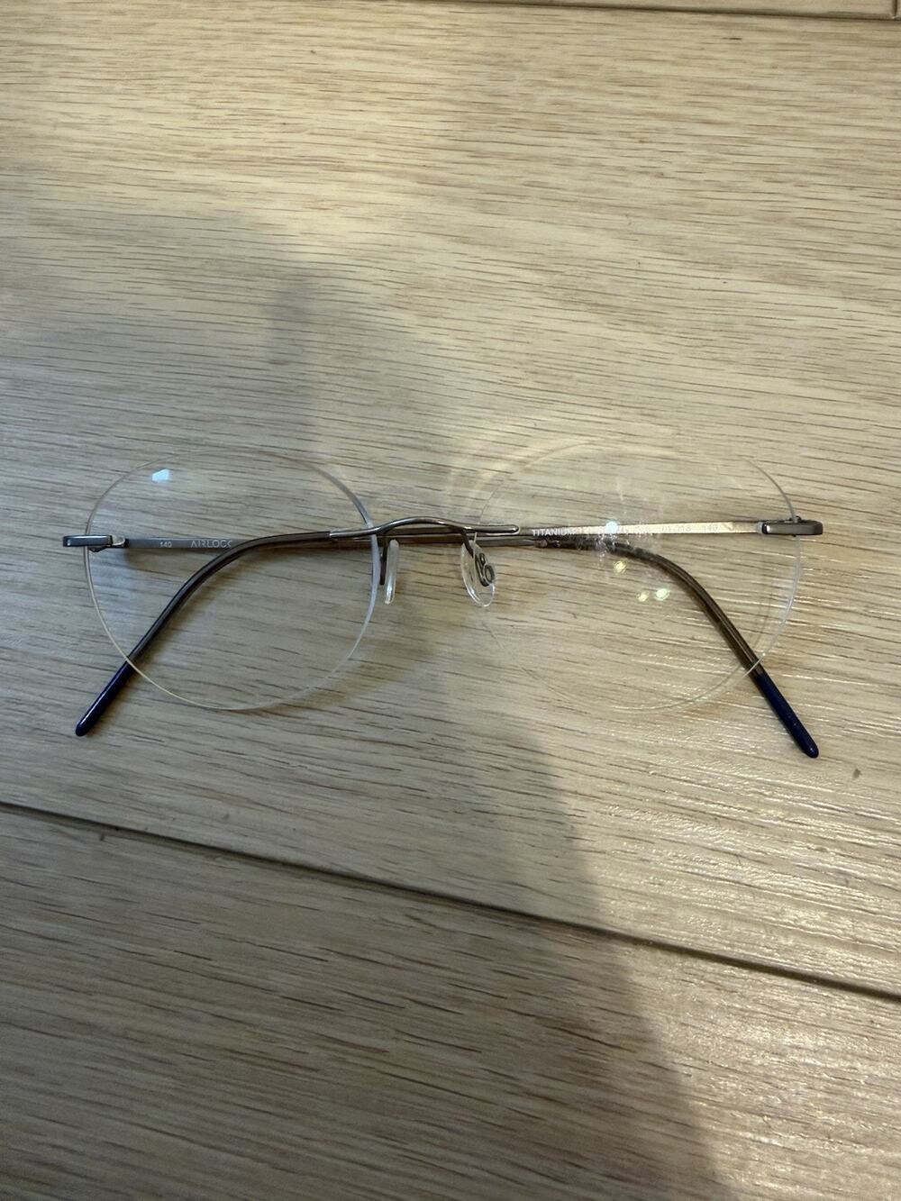 AIRLOCK Eyeglasses Frames Only, WISDOM, 46-18-140, Blue, Titanium